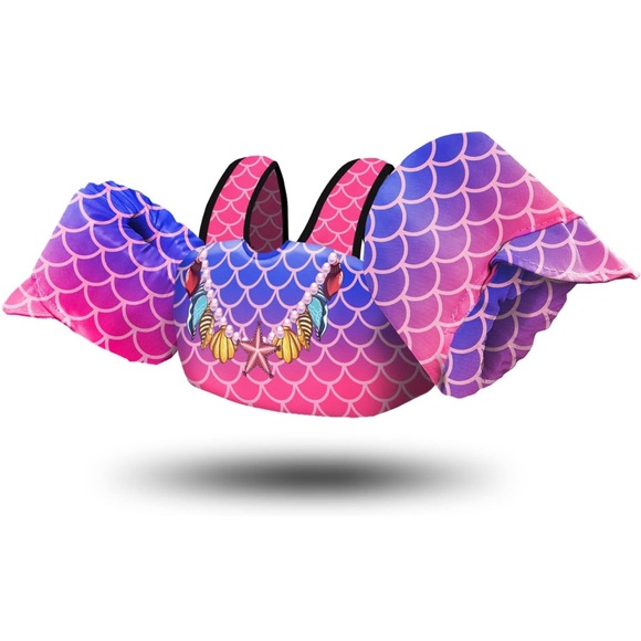Mermaid Scales Kids Swim Vest - Pink and Purple - Picture 1 of 9